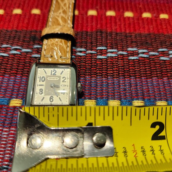COACH (0241) Swiss Quartz Women's Stainless Tank Watch~Original Crocodile Band - Picture 14 of 14